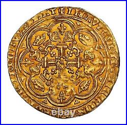 1351, England, Edward III of Windsor. Beautiful & Rare Gold Noble Coin. NGC AU+