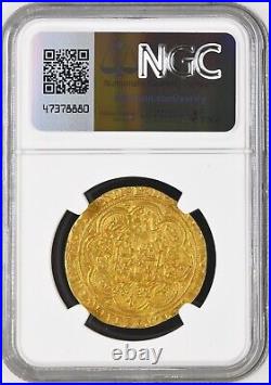 1351, England, Edward III of Windsor. Beautiful & Rare Gold Noble Coin. NGC AU+