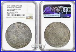 1627, Nurnberg (Free City), Ferdinand II. Beautiful Silver Thaler Coin. NGC AU+