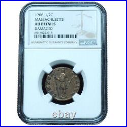 1788 Half Cent Massachusetts Colonial Coin AU Details NGC Beautiful