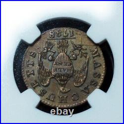 1788 Half Cent Massachusetts Colonial Coin AU Details NGC Beautiful