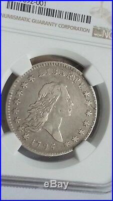 1795 FLOWING HAIR HALF DOLLAR NGC VF 35 BEAUTIFUL SILVER 50C Coin original color