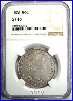 1806 Draped Bust Half Dollar 50C Coin Certified NGC XF40 (EF40) Beautiful