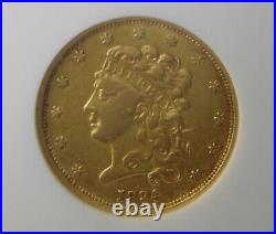 1834 Classic Head Gold Dollar $5 Half Eagle, NGC XF 45 Beautiful Coin