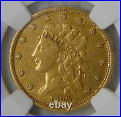 1836 CLASSIC HEAD GOLD $5 HALF EAGLE, NGC XF40, Beautiful Coin