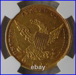1836 Classic Head Gold Dollar $5 Half Eagle, NGC AU 53 Beautiful Coin