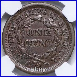 1848 RPD Repunched Date! Braided Hair Large Cent NGC AU58 Beautiful Coin! ONKY