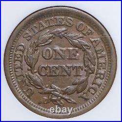 1849 N-11 Braided Hair Large Cent NGC AU58 Beautiful Coin! WNMX