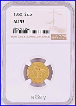 1850 $2.5 Gold Coin pre-1933 Beautiful