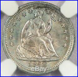 1852 Liberty Seated Half Dime NGC MS63 Beautiful flashy coin with color