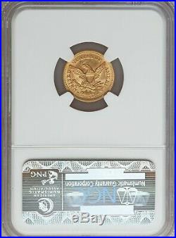 1853 $2.50 Gold Quarter Eagle MS61 condition as graded by NGC. Beautiful coin