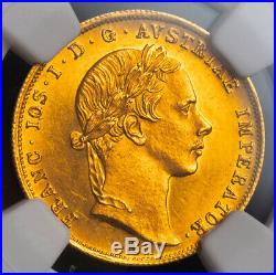 1853, Austrian Empire, Franz Josef I. Beautiful Silver Thaler Coin. NGC MS-62