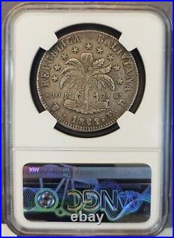 1862 Pts Fp Bolivia Silver 8 Soles S8s Ngc Xf 45 High Grade Beautiful Coin