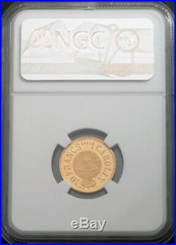 1868, Sweden, Charles XV. Beautiful Gold 10 Francs Carolin Coin. NGC AU-58