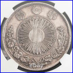 1870, Japan, Meiji Period. Beautiful Large Silver 1 Yen Coin. Type 1. NGC AU-58