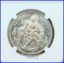 1871 Germany Silver 1 Taler Bavaria Madonna Ngc Ms 64 Scarce Bu Beautiful Coin