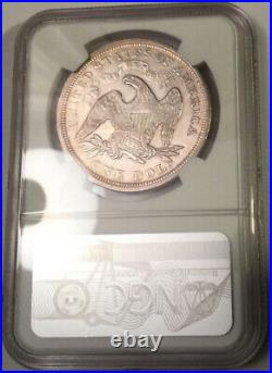 1871 Seated Liberty Dollar NGC AU53 Beautiful Problem Free High Graded Coin