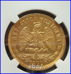 1872/1 MOM/C Mexico RARE Beautiful coin $10 Pesos Gold NGC MS61