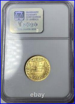 1872-B Germany Hamburg Gold Ducat NGC MS64 Beautiful Design Rare Coin