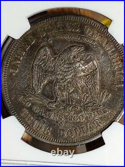 1877 S Trade Dollar. Ngc Certified. Countermark. Beautiful Coin