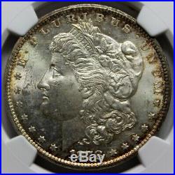 1878-CC, $1, MORGAN SILVER, NGC MS 63, Rim Toning Both Sides, Beautiful Coin