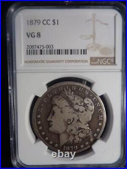 1879-CC Morgan Silver Dollar, NGC VG 8, RARE AND BEAUTIFUL COIN