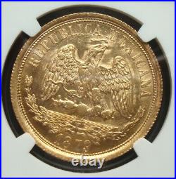 1879 MOM Mexico RARE Beautiful Coin $20 Pesos Gold NGC MS62X