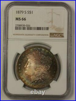 1879-S Morgan Silver Dollar $1 NGC MS-66 Gem Beautifully Toned Coin