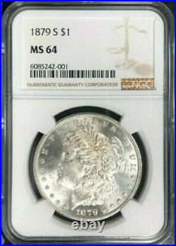 1879-s Morgan Silver Dollar Ngc Ms 64 Beautiful Coin Ref#42-001