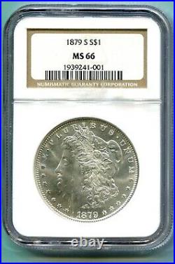 1879-s Morgan Silver Dollar S$1 Ngc Ms66 Ms-66 Beautiful Older Holder