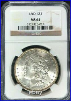 1880 Morgan Silver Dollar Ngc Ms 64 Beautiful Coin Ref#26-024