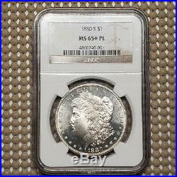 1880 S Morgan Dollar NGC MS65+ PL Prooflike Beautiful Morgan Silver Coin