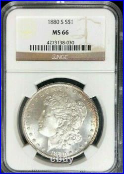 1880-s Morgan Silver Dollar Ngc Ms 66 Beautiful Coin Ref#38-030