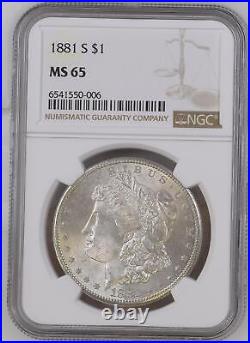 1881 S Morgan Silver Dollar NGC Certified MS-65 Beautiful Luster Coin 0006