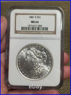 1881-S Morgan Silver Dollar NGC MS64 Proof Like Beautiful Coin
