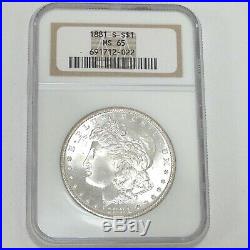 1881 S Morgan Silver Dollar NGC MS 65 Beautiful High Grade US Coin #CC489
