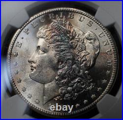 1881-S US Morgan Dollar Beautiful Lady Liberty BLUE TONING MS63 NGC coin C1265