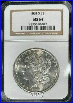 1881-s Morgan Silver Dollar Ngc Ms 64 Beautiful Coin Ref#10-013