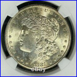 1881-s Morgan Silver Dollar Ngc Ms 64 Beautiful Golden Toned Coin Ref#30-020