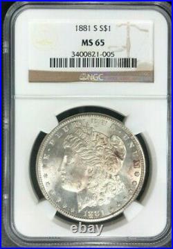 1881-s Morgan Silver Dollar Ngc Ms 65 Beautiful Coin Ref#21-005