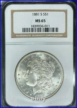 1881-s Morgan Silver Dollar Ngc Ms 65 Beautiful Coin Ref#36-011