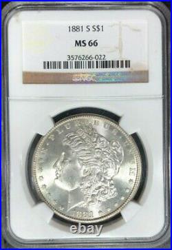 1881-s Morgan Silver Dollar Ngc Ms 66 Beautiful Coin Ref#66-022