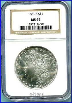 1881-s Morgan Silver Dollar S$1 Ngc Ms66 Ms-66 Beautiful Older Holder