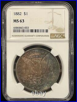 1882 Morgan Silver Dollar Ngc Ms 63 Beautiful Coin Stunning Toning
