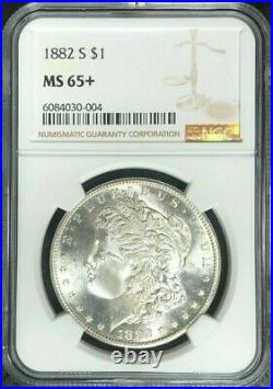 1882-s Morgan Silver Dollar Ngc Ms 65+ Beautiful Coin Ref#30-004