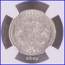 1883 Hawaii Dime NGC AU50 Beautiful Coin