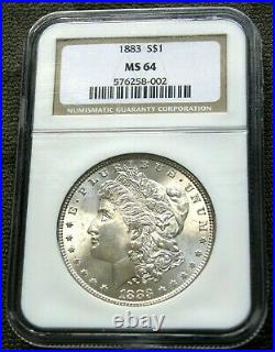 1883 Morgan Silver Dollar Ngc Ms64 A Beautiful Coin. (576258-002)
