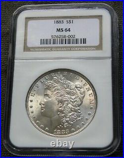 1883 Morgan Silver Dollar Ngc Ms64 A Beautiful Coin. (576258-002)