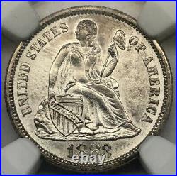 1883 Ms63 Ngc Liberty Seated Dime Beautiful Coin