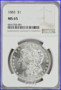 1883 Silver Morgan Dollar NGC MS65. Beautiful Luster